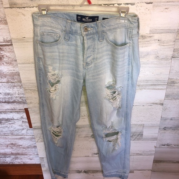 Hollister distressed boyfriend low rise vintage stretch jeans size 23W 25L​​​ - Picture 3 of 8